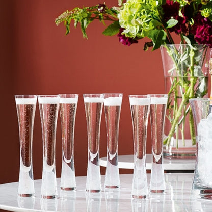 Handmade crystal glass champagne flutes