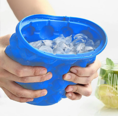 Silicone Ice Cube Maker in use