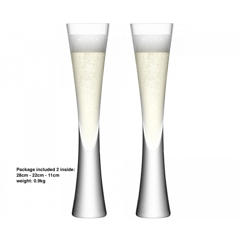 Handmade crystal glass champagne flutes