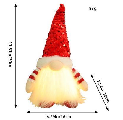 1PC 30CM Christmas Doll Elf Gnome with Led Light Christmas Decorations for Home Xmas